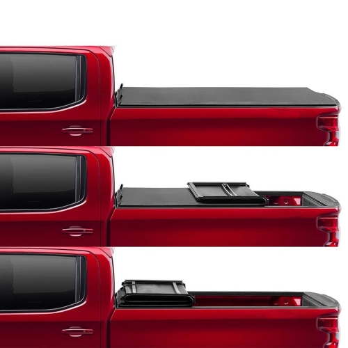 

[US Warehouse] Pickup Soft 3-folding Tonneau Cover for Dodge 2002-2018 Ram 1500 / 2003-2018 Ram 2500/3500 Size: 6.5-FT Bed
