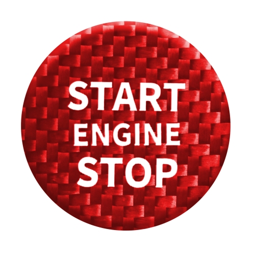 

Car Carbon Fiber Engine Start Button Decorative Cover Trim for Alfa Romeo Giulia (Red)