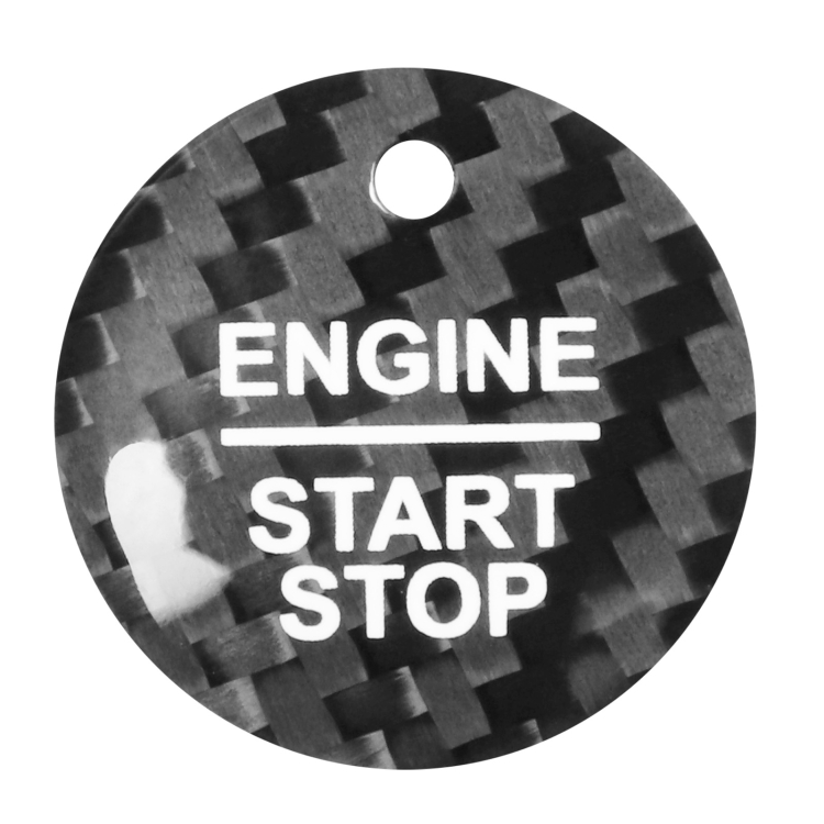 

Car Carbon Fiber Engine Start Button Decorative Cover Trim for Ford Focus 2019 (Black)