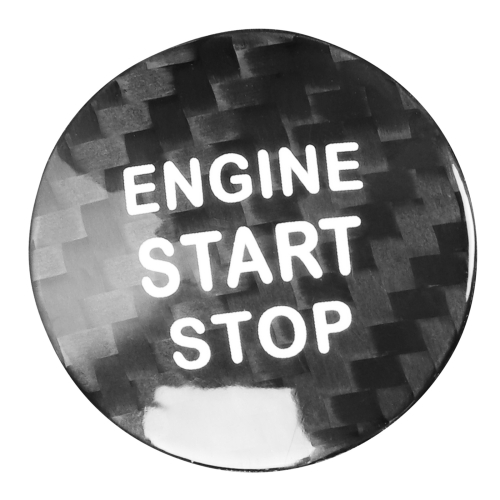 

Car Carbon Fiber Engine Start Button Decorative Cover Trim for Toyota Highlander (Black)