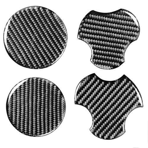 

4 in 1 Car Carbon Fiber Water Cup Holder Mat Decorative Sticker for Jeep Wrangler JK 2007-2010, Left and Right Drive Universal