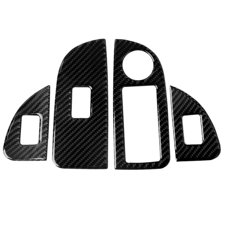 

4 in 1 Car Carbon Fiber Window Button Panel Decorative Sticker for Alfa Romeo Giulia 2017-2019, Left Drive