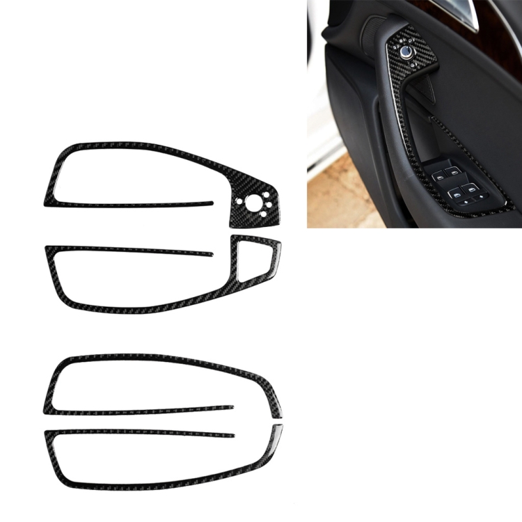 

Car Carbon Fiber Glass Lifter Decorative Sticker for Audi A6 S6 C7 A7 S7 4G8 2012-2018, Right Drive