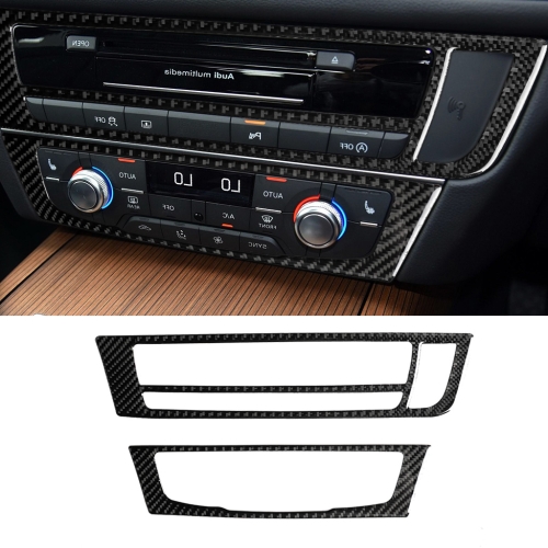 

Car Carbon Fiber Air Conditioning CD Panel Decorative Sticker for Audi A6 S6 C7 A7 S7 4G8 2012-2018, Right Drive