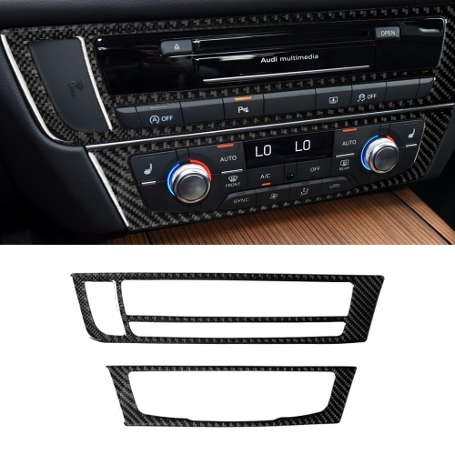 

Car Carbon Fiber Air Conditioning CD Panel Decorative Sticker for Audi A6 S6 C7 A7 S7 4G8 2012-2018, Left Drive