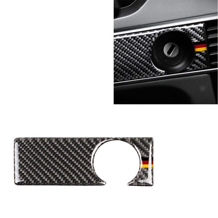 

Car Carbon Fiber German Flag Color Keyhole Decorative Sticker for Audi A6 2005-2011, Left Drive