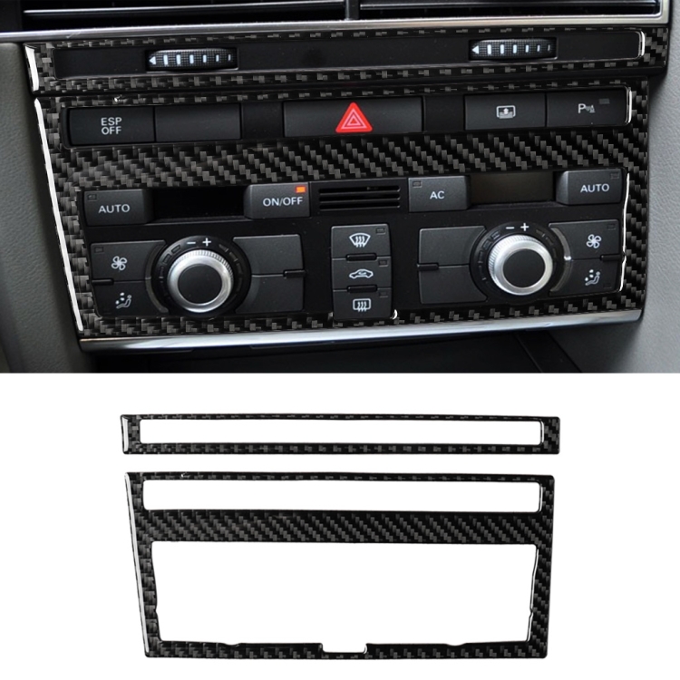 

Car Carbon Fiber Solid Color Air Conditioning CD Panel Decorative Sticker for Audi A6 2005-2011, Left and Right Drive Universal