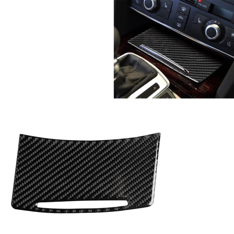 

Car Carbon Fiber Storage Cover Decorative Sticker for Audi A6 2005-2011, Right Drive