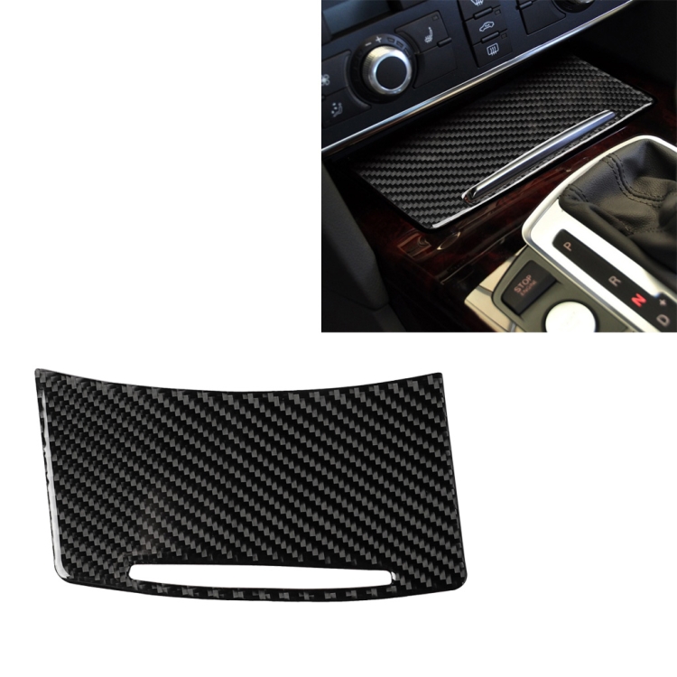 

Car Carbon Fiber Storage Cover Decorative Sticker for Audi A6 2005-2011, Left Drive