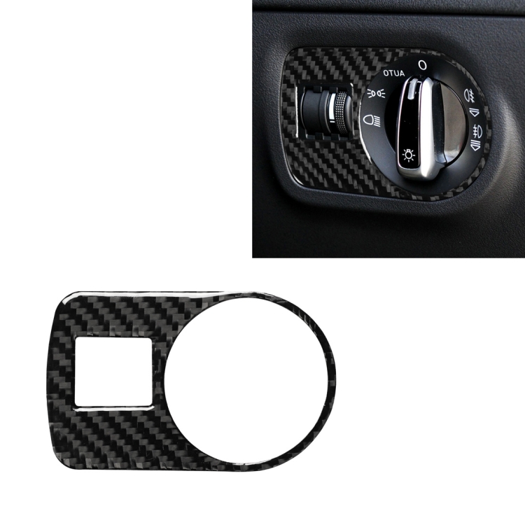

Car Carbon Fiber Headlight Switch Decorative Sticker for Audi TT 8n 8J MK123 TTRS 2008-2014, Right Drive