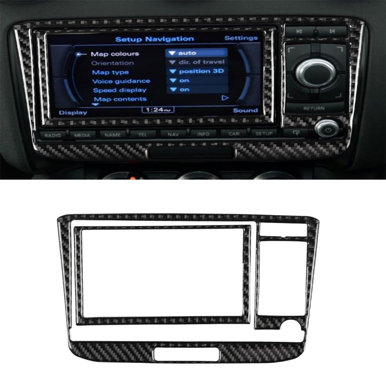 

Car Carbon Fiber Air Conditioning CD Panel Decorative Sticker for Audi TT 8n 8J MK123 TTRS 2008-2014, Left and Right Drive Universal, A Style