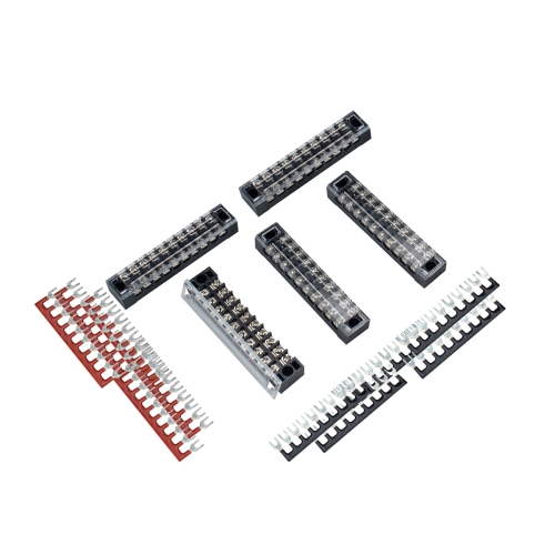 

5 PCS Car 10-way TB-1510 Dual Row Power Terminal Connector + 10-position Connection Strip with Cover