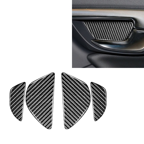 

4 PCS Car Carbon Fiber Inner Door Bowl Decorative Stickers for Volvo V60 2010-2017 / S60 2010-2018, Left and Right Drive Universal