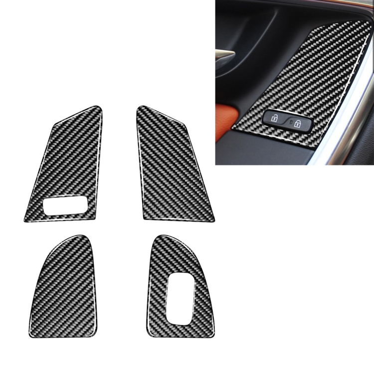 

4 PCS Car Carbon Fiber Window Lifting Button Decorative Stickers for Volvo V60 / XC60 2010-2017 / S60 2010-2018, Left Drive