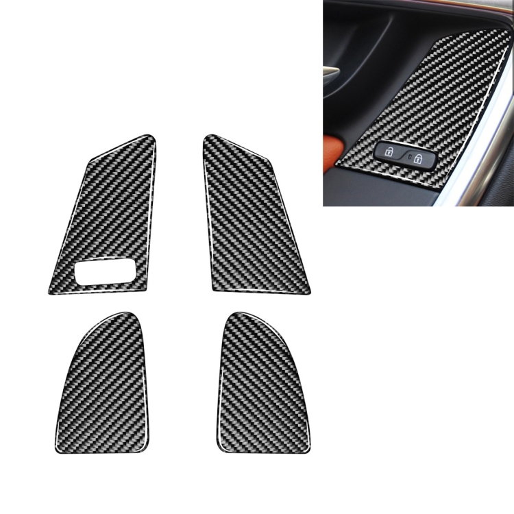 

4 PCS Car Carbon Fiber Window Lifting Button Decorative Stickers for Volvo V60 / XC60 2010-2017 / S60 2010-2018, Left Drive