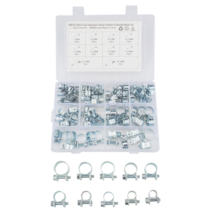 

78 PCS Mini Fuel Injection Style Hose Clamp Water Pipe Clamps