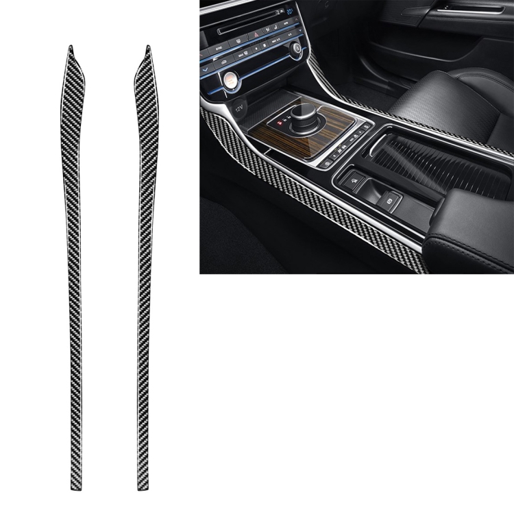 

2 PCS Car Carbon Fiber Armrest Decorative Stickers for Jaguar XE X760 XF X260, Left and Right Drive Universal
