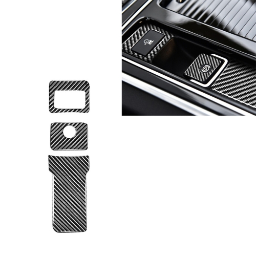 

3 in 1 Car Carbon Fiber Electronic Handbrake Decorative Stickers for Jaguar F-PACE X761 XE X760 XF X260, Left and Right Drive Universal