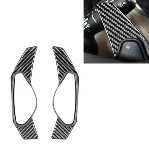 

2 PCS Car Carbon Fiber Steering Wheel Paddle Decorative Stickers for Jaguar F-PACE X761 XE X760 XF X260, Left and Right Drive Universal