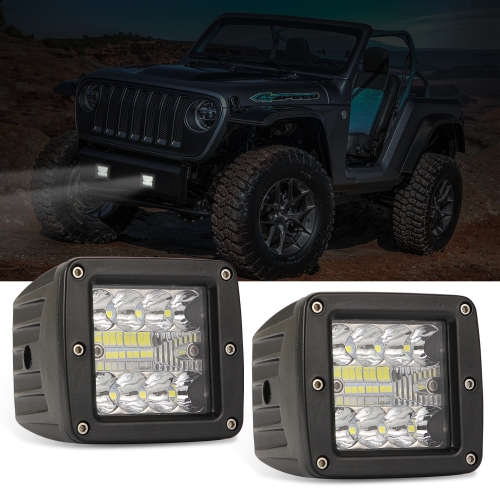 

2 PCS Car 3-row 3 inch Embedded Front Bumper Light Work Light