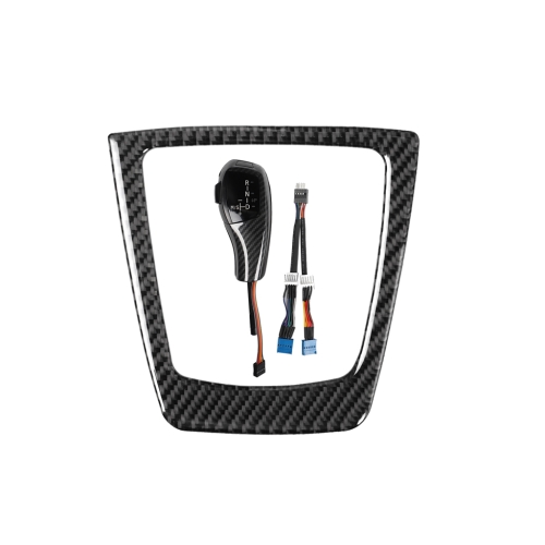 

Car Carbon Fiber LED Shift Knob Automatic LED Gear Shift Knob + Decorative Sticker for BMW 1 Series, Left Drive