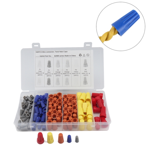 

160 PCS Car Electrical Wire Nuts Crimp Wire Terminal Wire Connect Assortment Kit