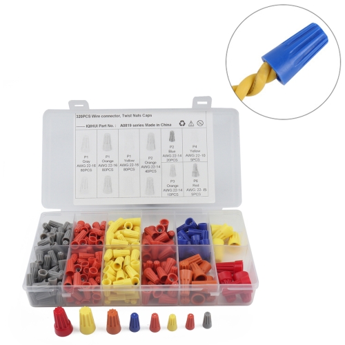 

320 PCS Car Electrical Wire Nuts Crimp Wire Terminal Wire Connect Assortment Kit