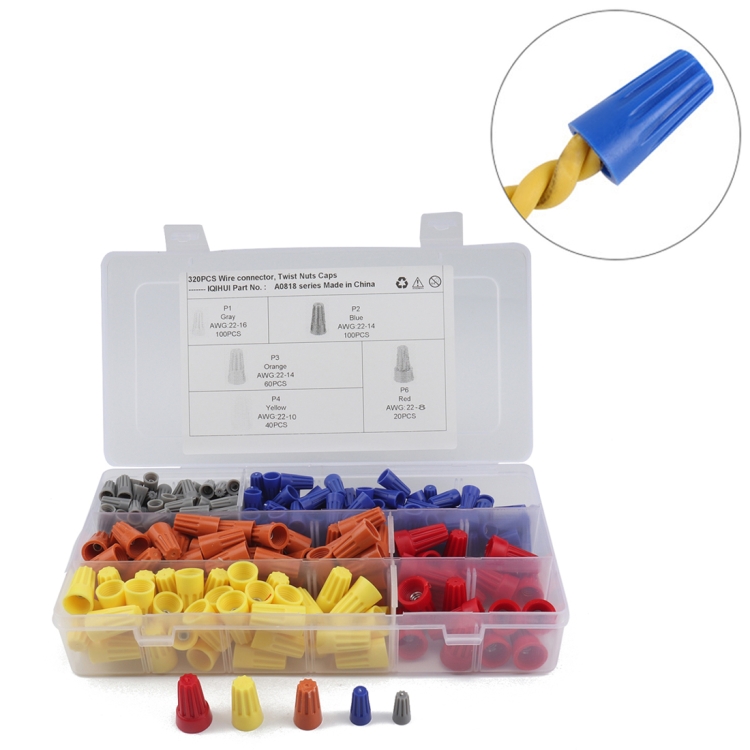 

320 PCS Car Electrical Wire Nuts Crimp Wire Terminal Wire Connect Assortment Kit
