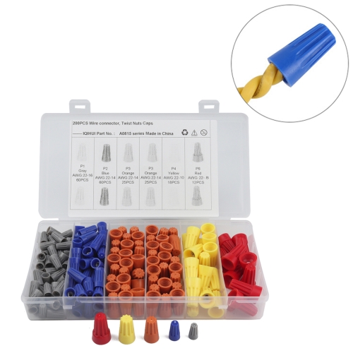 

200 PCS Car Electrical Wire Nuts Crimp Wire Terminal Wire Connect Assortment Kit