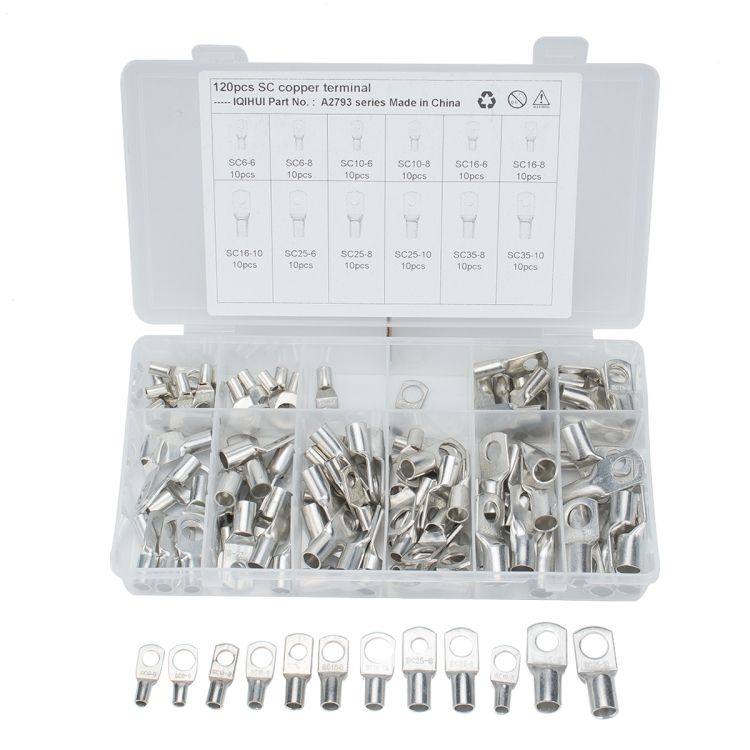 

120 PCS Wire terminals Connector Cable Lugs Battery SC Terminals Glimpse of Mouth