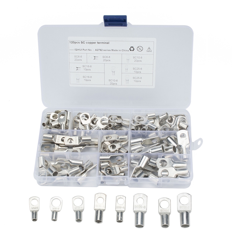 

120 PCS Wire terminals Connector Cable Lugs Battery SC Terminals Glimpse of Mouth