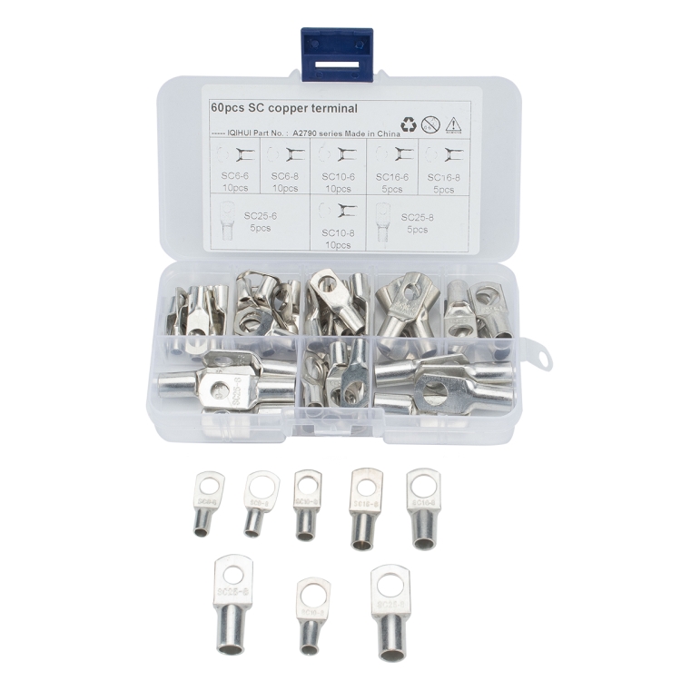 

60 PCS Wire terminals Connector Cable Lugs Battery SC Terminals Glimpse of Mouth