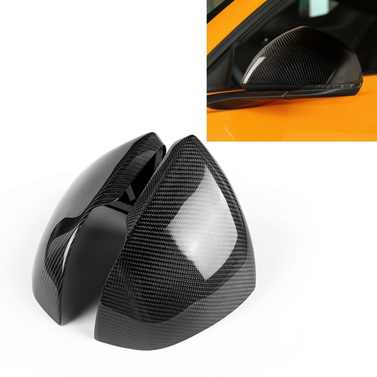 

2 PCS Car Carbon Fiber Rearview Mirror Shells for 2015-2019 European Version Mustang with Light, Left Drive