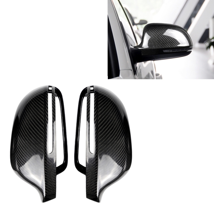 

2 PCS Car Carbon Fiber Rearview Mirror Shells for Audi A4 B8 2008-2011 / A5 B8 2009-2012, Left and Right Drive Universal