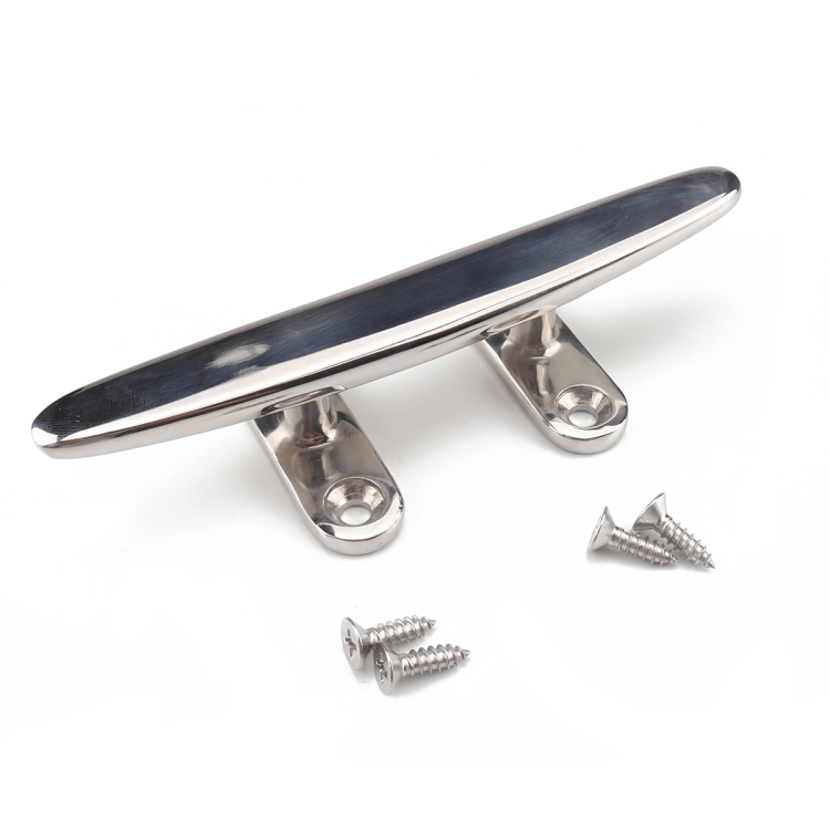 

Marine Stainless Steel Flat Top 4 inch Base Boat Cleats Dock with Screws