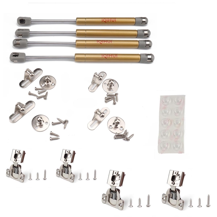 

4 Sets Hydraulic Shocks Hinge Gas Strut Gas Spring Lid Support for RV / Trailer(Gold)