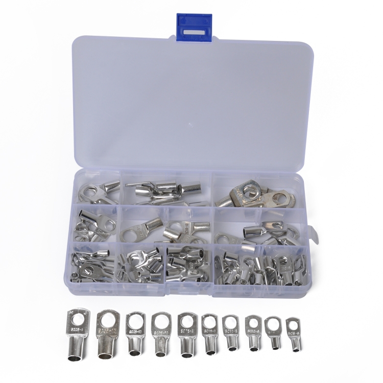 

90 in 1 Boat / Car Bolt Hole Tinned Copper Terminals Set Wire Terminals Connector Cable Lugs SC Terminals