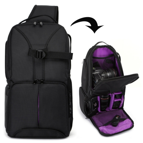 

HUWANG Waterproof Shoulder Backpack Padded Shockproof Camera Case Bag for Nikon(Purple)