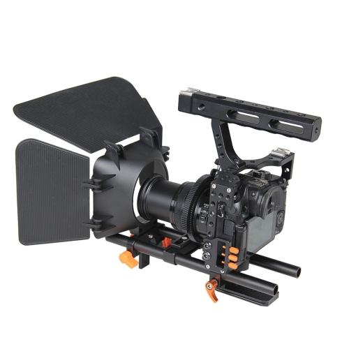 

YELANGU YLG1105A A7 Cage Set Include Video Camera Cage Stabilizer / Follow Focus / Matte Box for Sony A7S / A7 / A7R / A7RII / A7SII / Panasonic Lumix GH4(Orange)