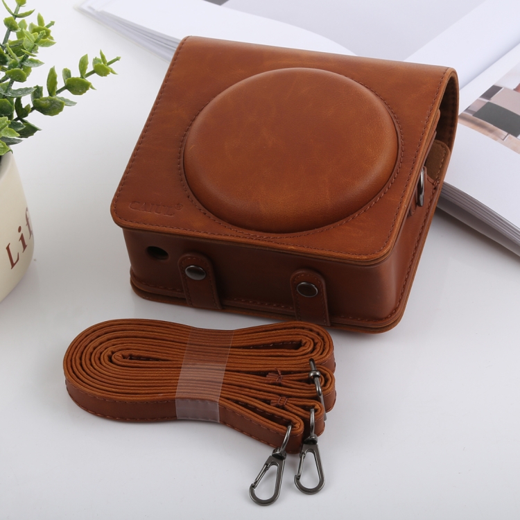 

Retro Style Full Body Camera PU Leather Case Bag with Strap for FUJIFILM instax SQUARE SQ6 (Brown)