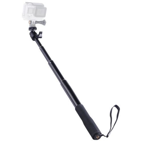 

Universal 360 degree Selfie Stick with Black Rope for Gopro, Cellphone, Compact Cameras with 1/4 Threaded Hole, Length: 300mm-710mm