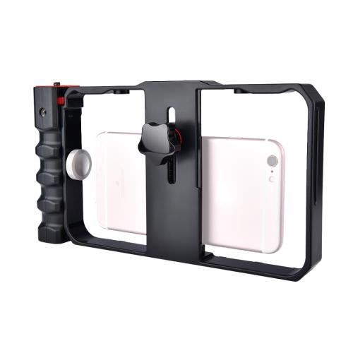 

YELANGU YLG0901B Vlogging Live Broadcast Smartphone Plastic Cage Video Rig Filmmaking Recording Handle Stabilizer Bracket for iPhone, Galaxy, Huawei, Xiaomi, HTC, LG, Google, and Other Smartphones (Black)