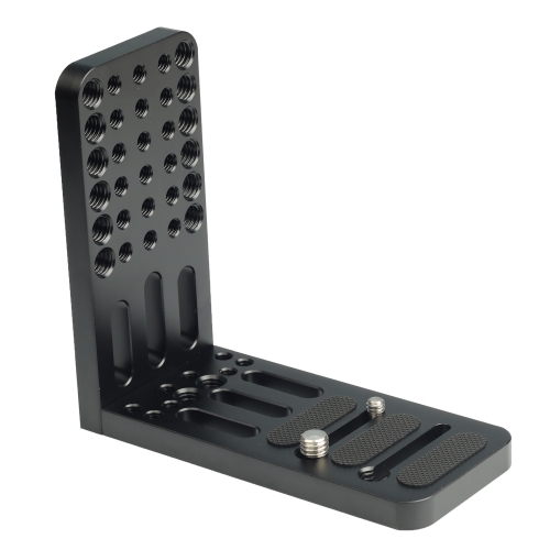 

130B Universal 1/4 inch / 3/8 inch Vertical Shoot Quick Release L Plate Bracket Base Holder(Black)