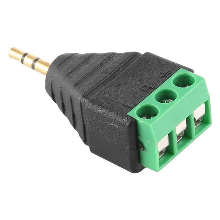 

2.5mm Male Plug 3 Pole 3 Pin Terminal Block Stereo Audio Connector