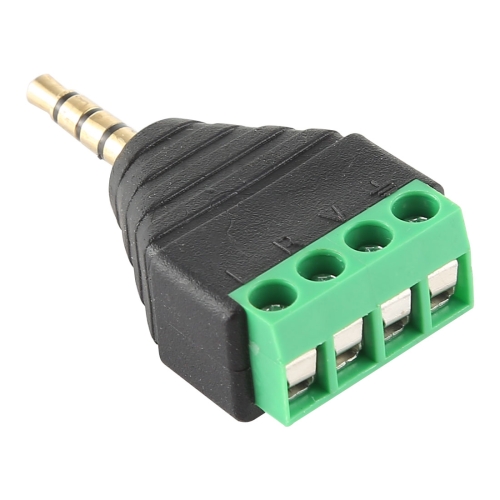 

3.5mm Male Plug 4 Pole 4 Pin Terminal Block Stereo Audio Connector