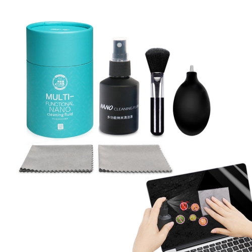 

5 in 1 Nano Cleaning Solution + Cleaning Brush + Fiber Wiping Cloth + Cleaning Air Blower Computer Screen Cleaning Solution Digital Product Cleaner Set