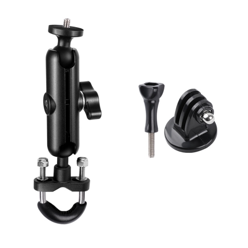 

9cm Connecting Rod 20mm Ball Head Motorcycle Handlebar Fixed Mount Holder with Tripod Adapter & Screw for GoPro HERO9 Black / HERO8 Black /HERO7 /6 /5, DJI Osmo Action,Xiaoyi and Other Action Cameras(Black)