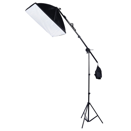 

50x70cm Single Light Softbox + 200cm Heigh Photography Lighting Tripod Mount Stand + Arm Jib Crossbar Bracket Studio Flash Light Set