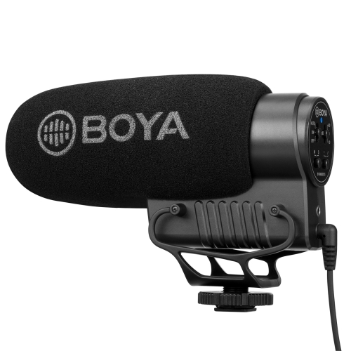 

BOYA BY-BM3051S Shotgun Super-cardioid Condenser Broadcast Microphone with Windshield for Canon / Nikon / Sony DSLR Cameras