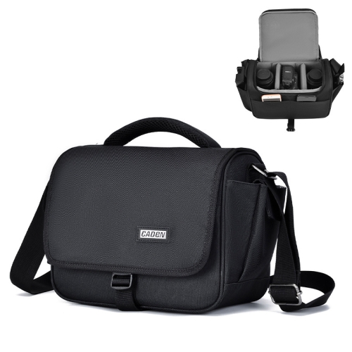 

CADEN D27 Portable Digital Camera Bag With Strap, Size: 24x19x14cm (Black)